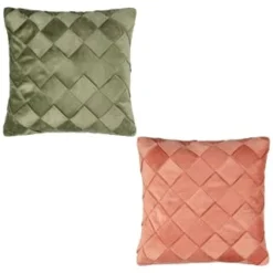 B&M Basket Weave Velvet Cushion - Sage -Cheap Warm House Furnish Store 380438 380756 basket weave velvet cushion main