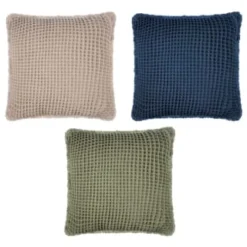 B&M Cotton Waffle Cushion - Green -Cheap Warm House Furnish Store 380445 380640 380486 cotton waffle cushion main