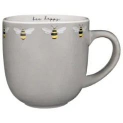 B&M Bee Happy Printed Mugs - 4pk -Cheap Warm House Furnish Store 380506 4pk printed mugs bee happy grey