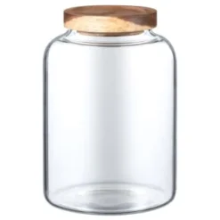 B&M Homestead Large Airtight Glass Jar With Acacia Lid