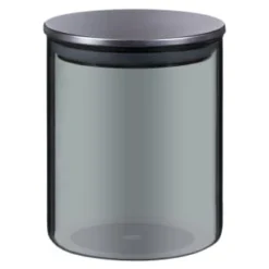 B&M Urban Paradise Small Smokey Glass Jar With Stainless Steel Lid
