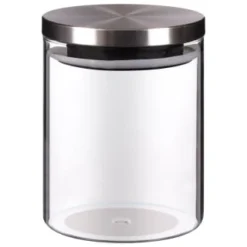 B&M Small Glass Cannister With Stainless Steel Lid