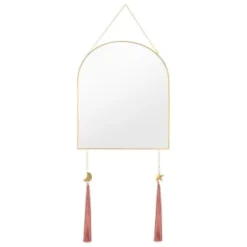 B&M Gold Mirror With Pink Tassels