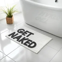 Get Naked Tufted Bath Mat - White