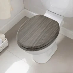 Addis Grey Wood Toilet Seat