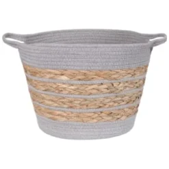 Striped Basket - Grey