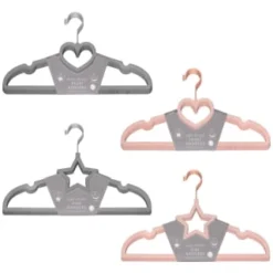 B&M Velvet Heart Shaped Hangers 8pk - Grey -Cheap Warm House Furnish Store 383671 8pk velvet shaped hangers main