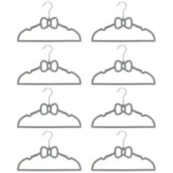 B&M Children's Non-Slip Hangers 8pk - Grey 5 B&M Children's Non-Slip Hangers 8pk - Grey -Cheap Warm House Furnish Store 383693 8pk childrens hangers grey bow