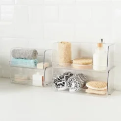 Clear Stacking Caddy - Medium -Cheap Warm House Furnish Store 384976 384977 384978 384984 clear organiser tray 2