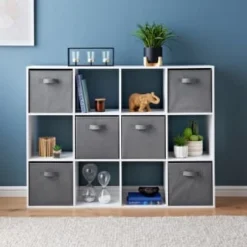 New Products -Cheap Warm House Furnish Store 385648 lokken 12 cube shelving unit with 6 baskets