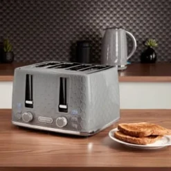Goodmans Textured 4 Slice Toaster - Grey -Cheap Warm House Furnish Store 386707 goodmans textured 4 slice toaster grey