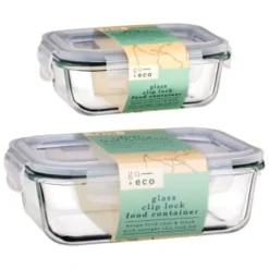 B&M Large Eco Glass Clip Lock Food Container -Cheap Warm House Furnish Store 388506 388507 glass clip lock food container group 2