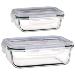 B&M Large Eco Glass Clip Lock Food Container -Cheap Warm House Furnish Store 388506 388507 glass clip lock food container group