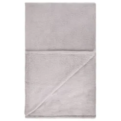 B&M Cosy At Home Silver Teddy Throw -Cheap Warm House Furnish Store 388657 teddy throw silver 3