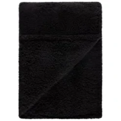 Simply Everyday Teddy Rolled Throw - Black -Cheap Warm House Furnish Store 388692 simply teddy rolled throw black 2