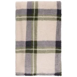 Simply Everyday Check Sherpa Throw - Green -Cheap Warm House Furnish Store 388700 green check sherpa throw 2