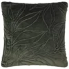 B&M Leaf Velvet Quilted Cushion - Green