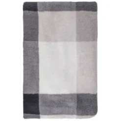 B&M Highland Mono Check Sherpa Doublesided Throw -Cheap Warm House Furnish Store 388811 highland check sherpa throw 4