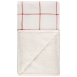 B&M Winston Check Sherpa Throw - White -Cheap Warm House Furnish Store 388854 winston check throw with sherpa 3