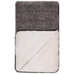 B&M Montana Two Tone Sherpa Throw - Charcoal -Cheap Warm House Furnish Store 388866 montana two tone sherpa throw charcoal 3