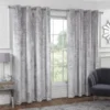 B&M Versailles Silver Crushed Velvet Fully Lined Curtains 46 X 54"