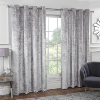 B&M Versailles Silver Crushed Velvet Fully Lined Curtains 66 X 90" 1 B&M Versailles Silver Crushed Velvet Fully Lined Curtains 66 X 90"