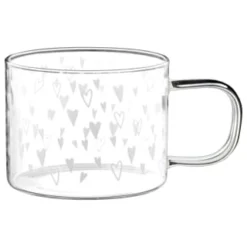 B&M Printed Glass Mug - Hearts