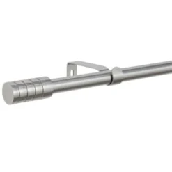 B&M Small Silver Barrel Curtain Pole 122-213cm
