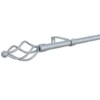 B&M Small Silver Twist Curtain Pole 122-213cm