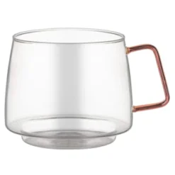 B&M Glass Mug With Coloured Handle