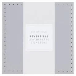 B&M Reversible Leatherette Coasters 4pk