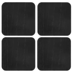 B&M Black Wooden Coasters 4pk -Cheap Warm House Furnish Store 390404 4pk wooden coasters solid wood black 2