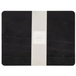 B&M Black Wooden Placemats 2pk