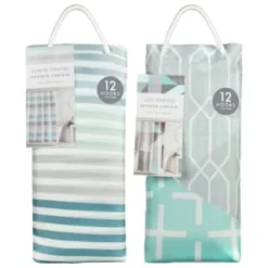 Blue Stripe Printed Shower Curtain -Cheap Warm House Furnish Store 390591 printed shower curtain blue group