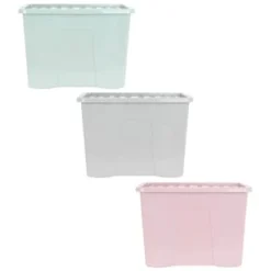 B&M Storage Box With Lid 80L - Dusty Pink -Cheap Warm House Furnish Store 391381 391383 391384 80l storage box and lid group 2
