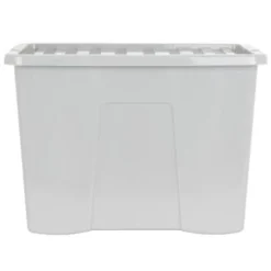 B&M Storage Box With Lid 80L - Grey -Cheap Warm House Furnish Store 391381 grey 80l storage box and lid