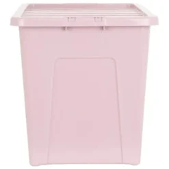 B&M Storage Box With Lid 80L - Dusty Pink -Cheap Warm House Furnish Store 391383 dusty pink 80l storage box and lid 2