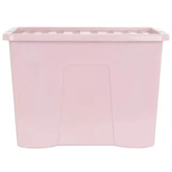 B&M Storage Box With Lid 80L - Dusty Pink -Cheap Warm House Furnish Store 391383 dusty pink 80l storage box and lid