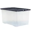 B&M Large Clear Storage Box With Lid 60L - Black