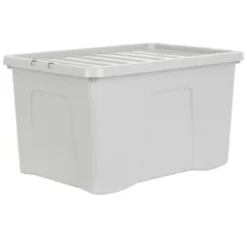 B&M Storage Box With Lid 60L - Grey