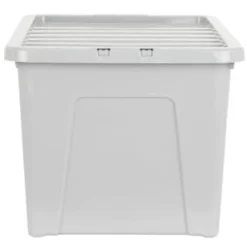 B&M Storage Box With Lid 60L - Grey -Cheap Warm House Furnish Store 391387 grey 60l storage box