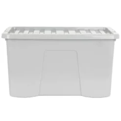 B&M Storage Box With Lid 60L - Grey -Cheap Warm House Furnish Store 391387 grey 60l storage box 4