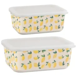 B&M Rectangular Tubs 2pk - Lemons -Cheap Warm House Furnish Store 392929 2pk reuse and repurpose rectangle tubs lemon 3