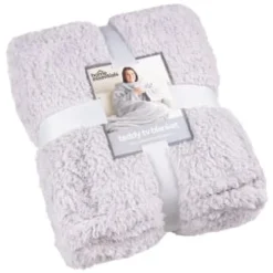 Home Essentials Teddy TV Blanket - Silver
