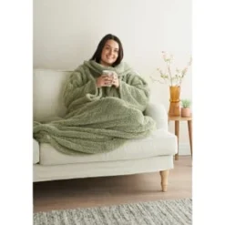 Home Essentials Teddy TV Blanket - Sage -Cheap Warm House Furnish Store 393430 home essentials teddy tv blanket sage