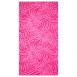 B&M Oversized Jacquard Beach Towel - Pink Tropical