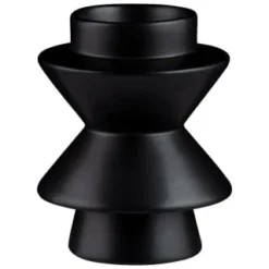 B&M Eden Life Ceramic Candle Holder - Black