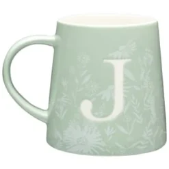 B&M Floral Alphabet Mug (Assorted) -Cheap Warm House Furnish Store 394397 floral alphabet mug green j