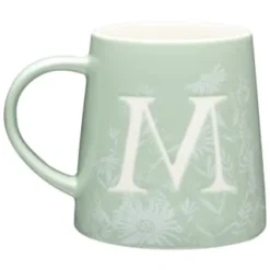 B&M Floral Alphabet Mug (Assorted) -Cheap Warm House Furnish Store 394397 floral alphabet mug green m