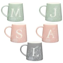 B&M Floral Alphabet Mug (Assorted) -Cheap Warm House Furnish Store 394397 floral alphabet mug group
